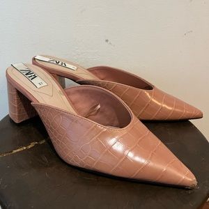 Zara Blush Mules - size 37